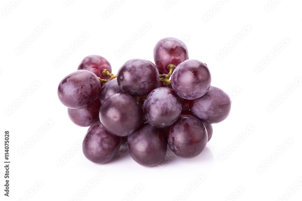 Bunch of red grapes Isolated on white background