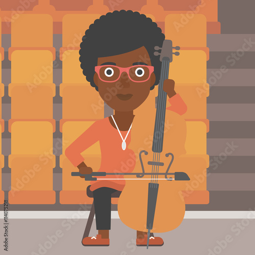 Woman playing cello.