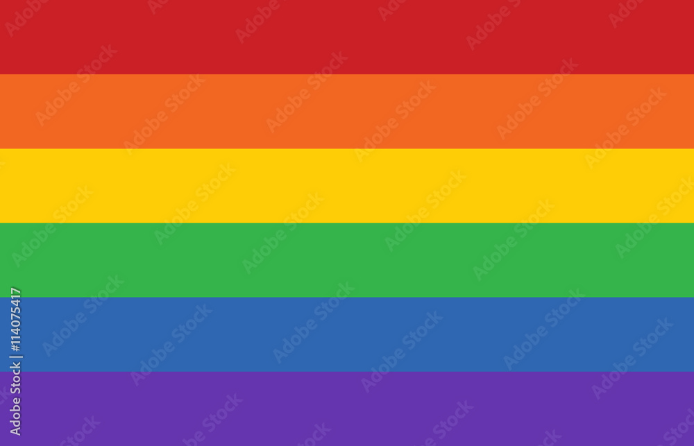 Gay pride movement rainbow banner flag flat vector illustration for apps and websites