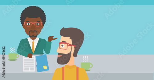 Man during tv interview.