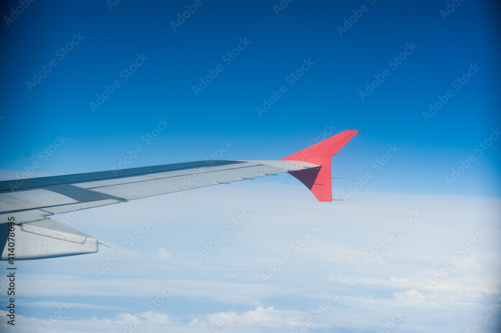Wing aircraft in the sky during the flight Wing aircraft in the sky during the flight