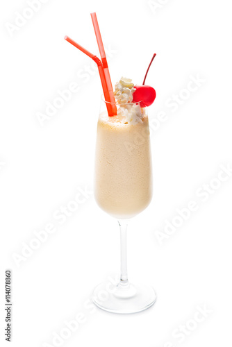 Summer fresh coctail on a white isolated background