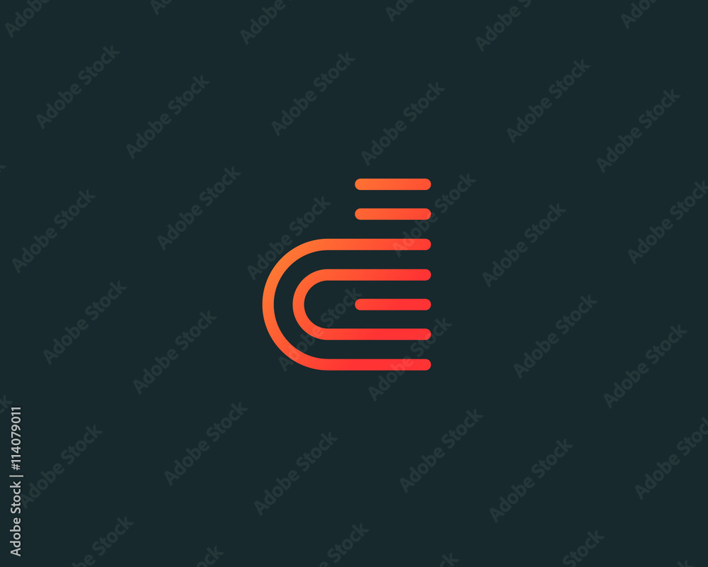 Line letter d logotype. Abstract moving airy logo icon design, ready symbol creative vector sign. - obrazy, fototapety, plakaty 