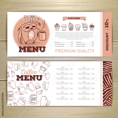 Vintage coffee menu design.