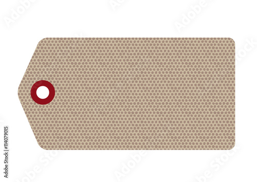 Blank retro brownish price tag isolated on white