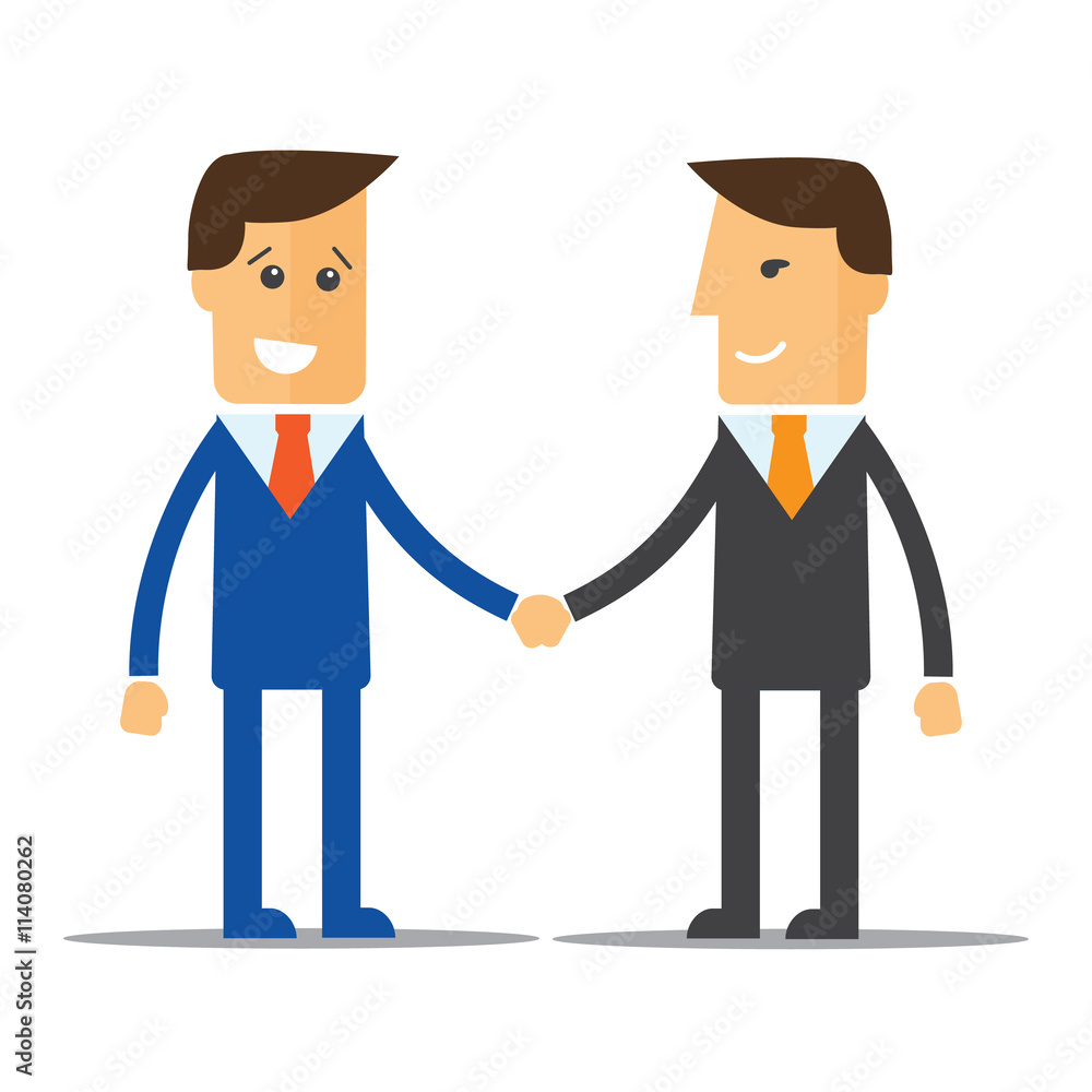 Businessmen shaking hands and smiling Businessmen shaking hands and smiling