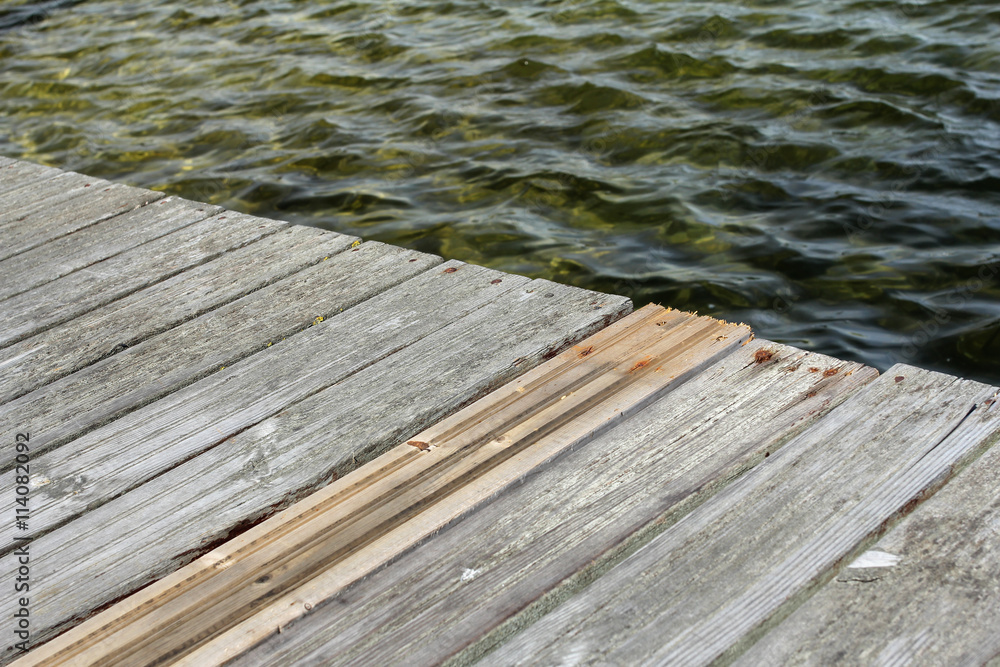 Fototapeta premium wooden pier and sea