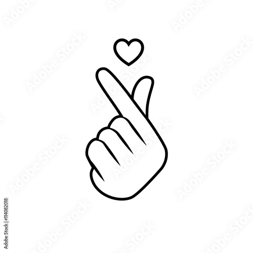 Sign icon symbol hand heart