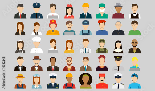 Professions Vector Flat Icons.