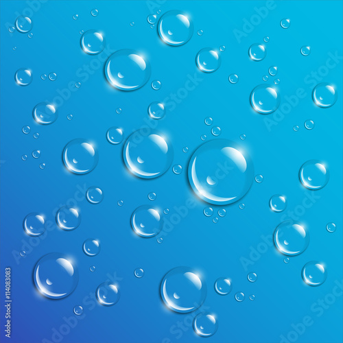 Raindrops on a blue background