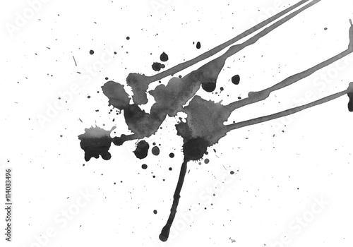 Abstract painted ink and watercolor,color splatter for use in brushes or background for abstract creative work in many kind of pattern isolated on white background