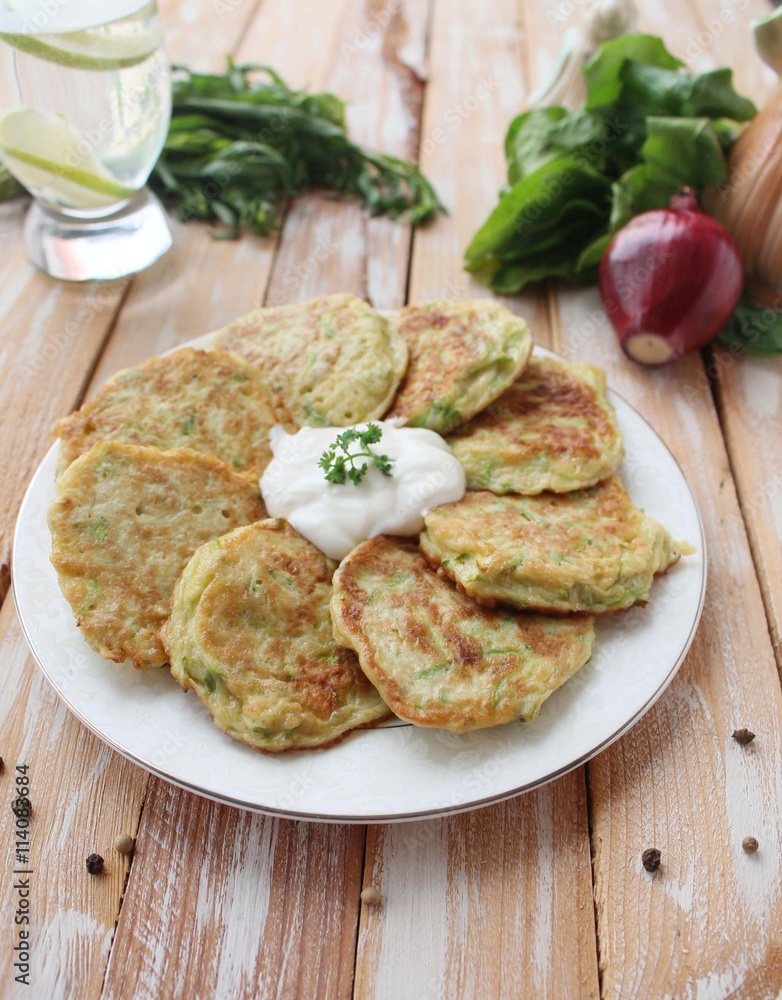 Vegetable fritters of zucchini Vegetable fritters of zucchini
