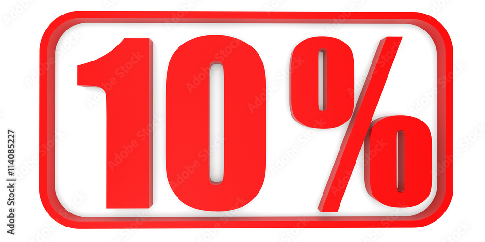 Discount 10 percent off. 3D illustration. Discount 10 percent off. 3D illustration.