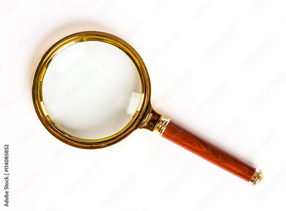 Photo of a Brass Magnifying Glass with wooden handle Photo of a Brass Magnifying Glass with wooden handle