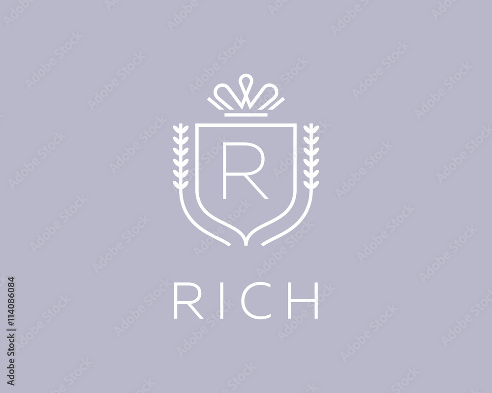 Rm Logo Monogram Isolated Shield Crown Stock Vector (Royalty Free)  1748704871