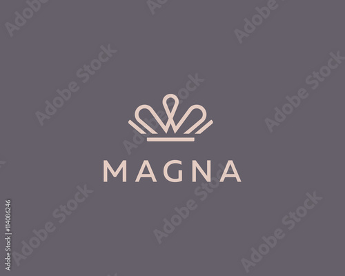 Elegant crown premium logo. Luxury royal king logotype. Monarch symbol.