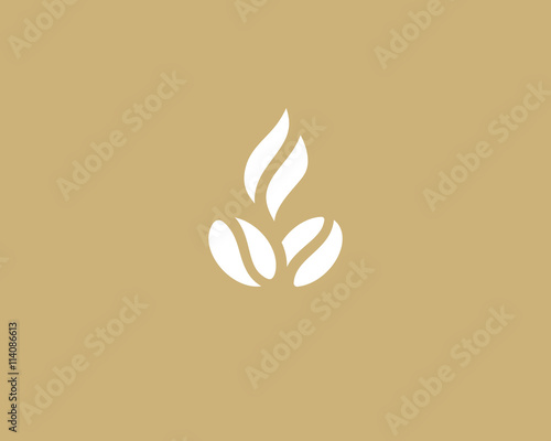 Hot coffee logo design. Vector illustration