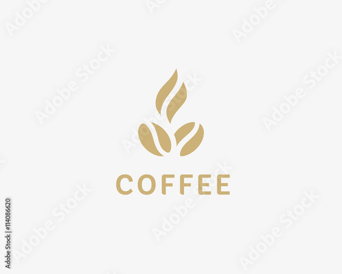 Hot coffee logo design. Vector illustration