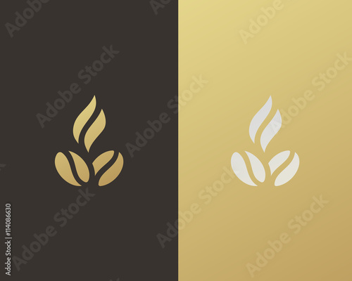Hot coffee logo design. Vector illustration