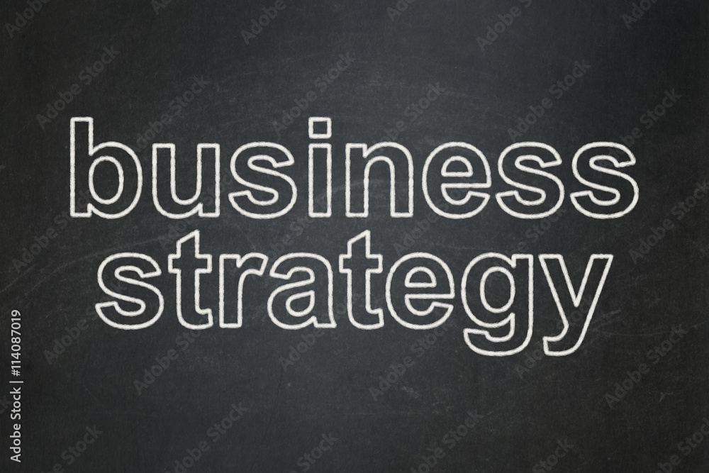 Business concept: Business Strategy on chalkboard background Business concept: Business Strategy on chalkboard background