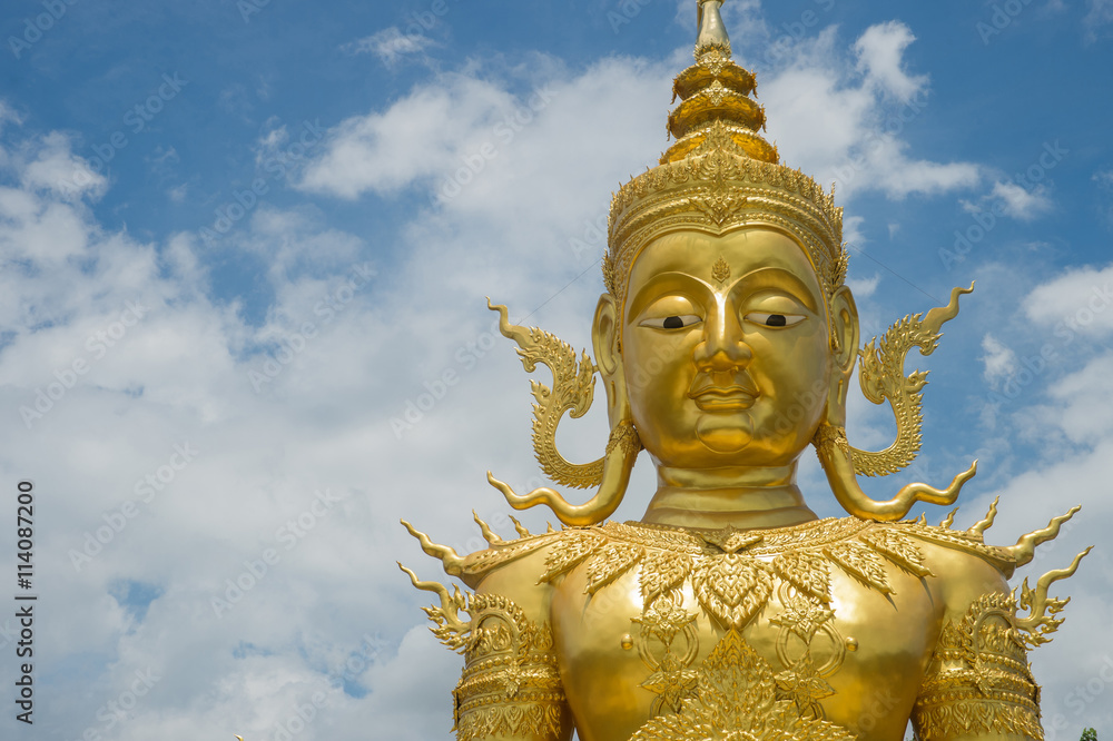 Golden statue of buddha in Wat Phra That Doi Saket, Chiang Mai,