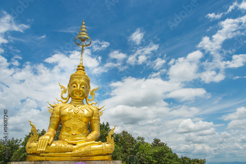 Golden statue of buddha in Wat Phra That Doi Saket, Chiang Mai,