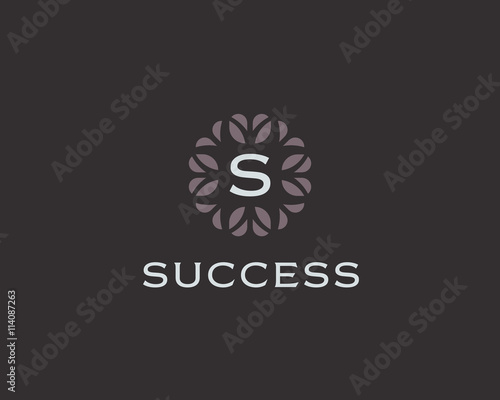 Premium monogram letter S initials logo. Universal symbol icon vector design. Luxury abc leaf logotype.