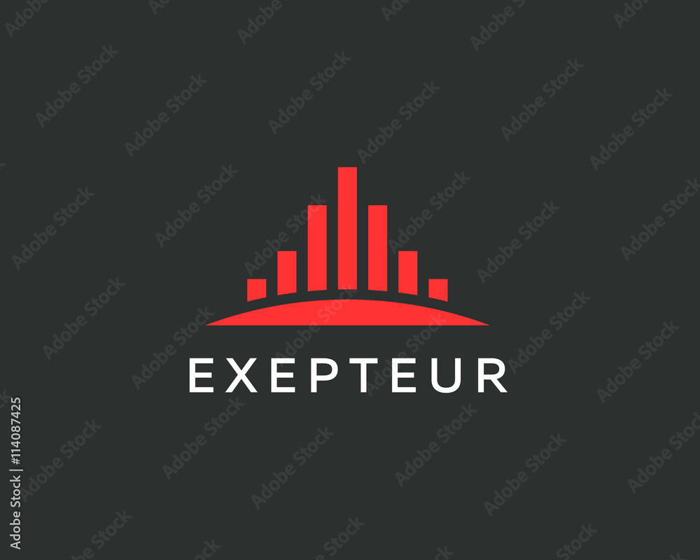 Abstract City logo design template. Premium real estate finance sign. Universal business foundation district vector icon