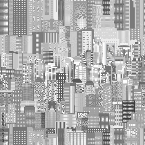 urban architecture seamless pattern vector illustration