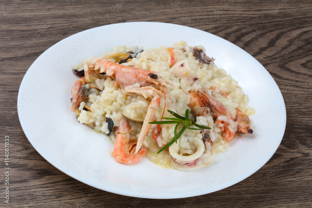 Seafood mix risotto