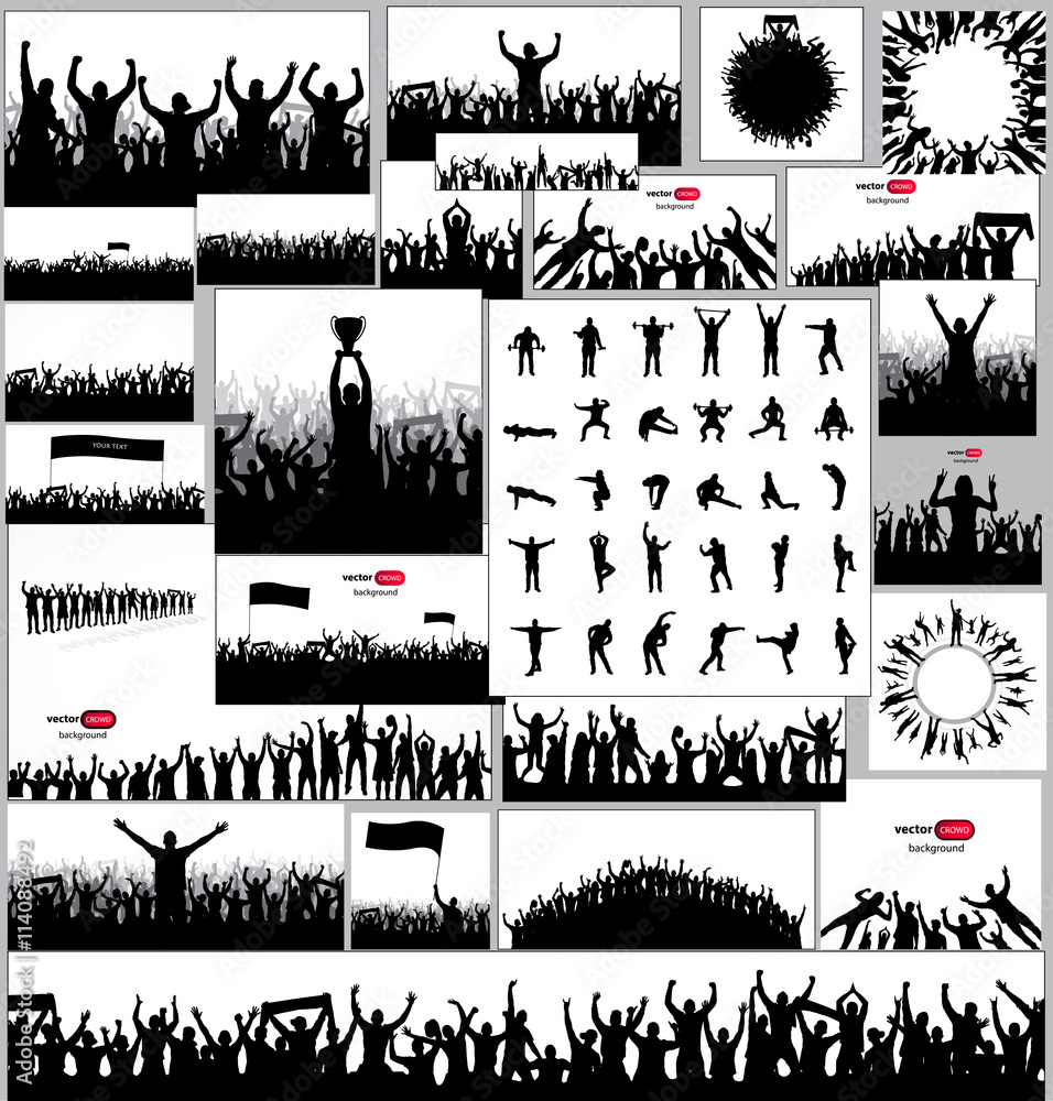 Collection of silhouettes of sports people