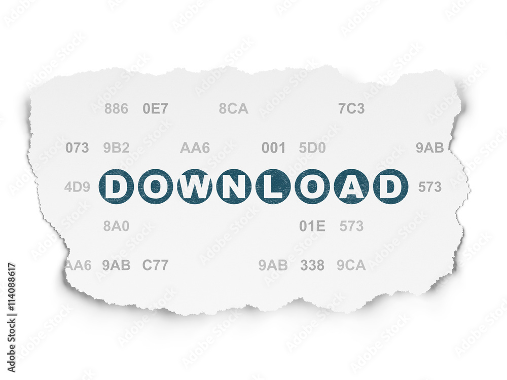Web development concept: Download on Torn Paper background