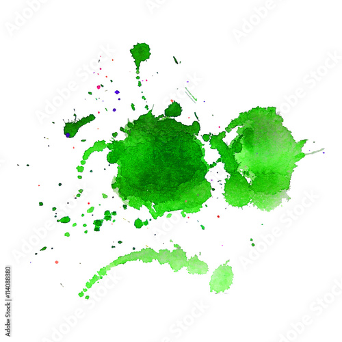Abstract watercolor stain with splashes multicolor