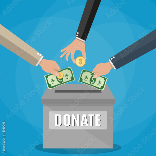 Donations box vector concept