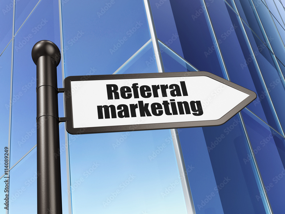 Marketing concept: sign Referral Marketing on Building background
