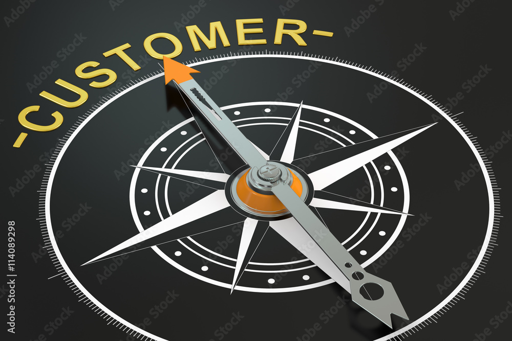 Customer compass concept, 3D rendering Customer compass concept, 3D rendering