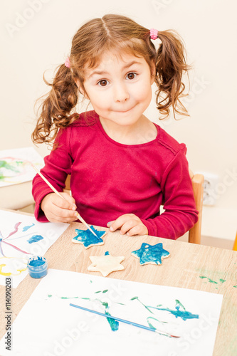 Girl is painting