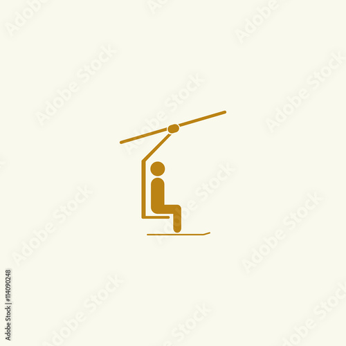 Icon chair lift for skiers.