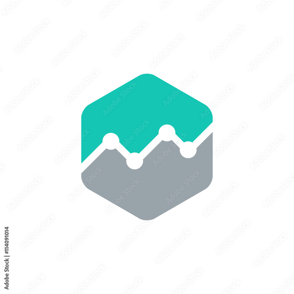 Hexagon Financial Growth Symbol. Creative design Hexagon Financial Growth Symbol. Creative design