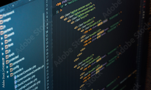 Wallpaper Mural Computer code of web page Torontodigital.ca