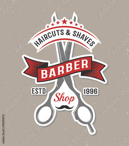 Color Barber Scissors Poster