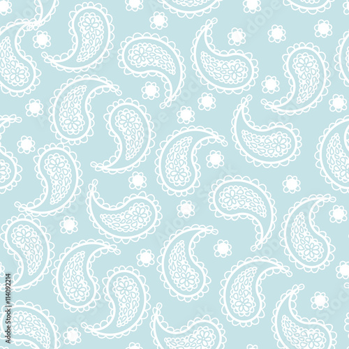 Abstract floral seamless pattern of blue color. It can be used