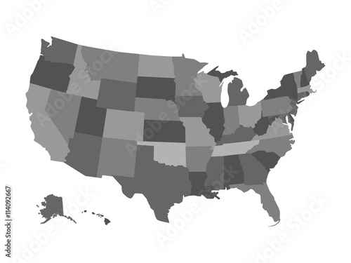 Vector political USA map