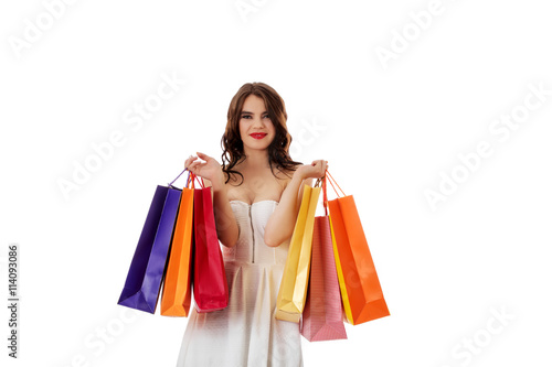 Beautiful woman with a shopping bags