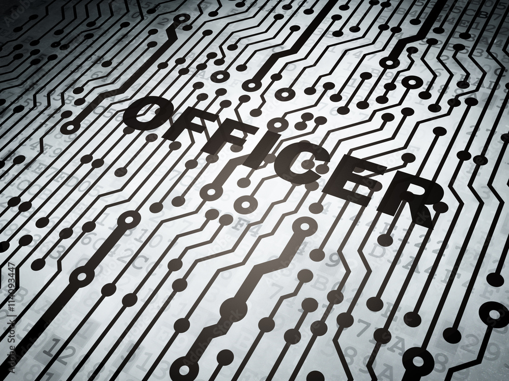 Fototapeta premium Law concept: circuit board with Officer