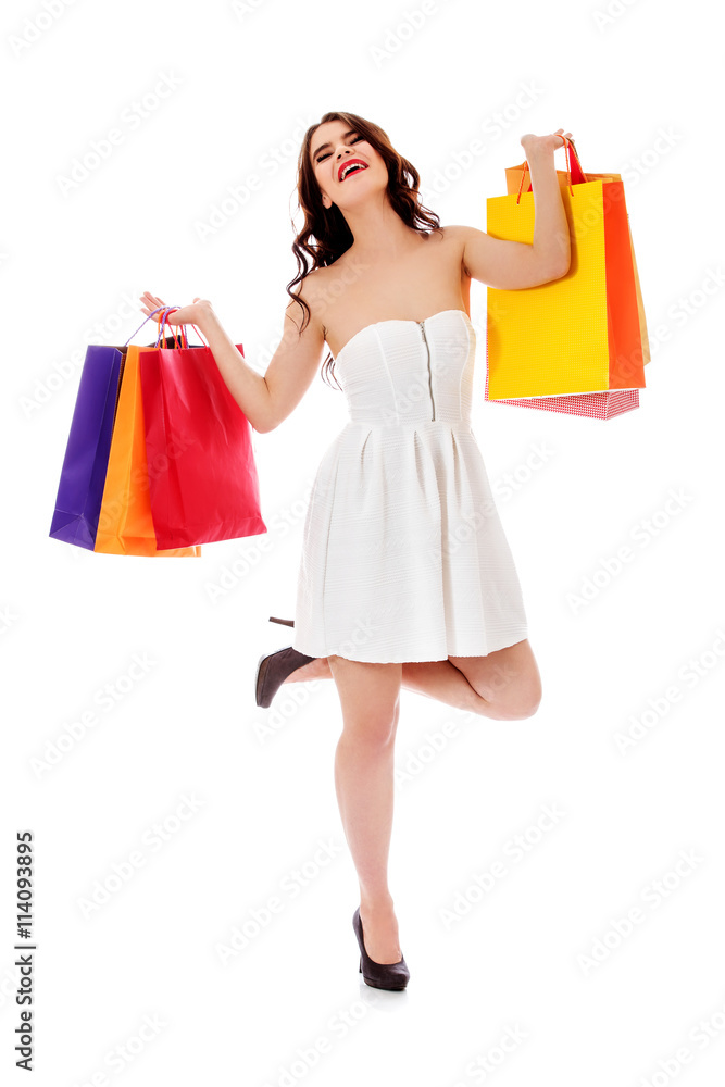 Beautiful woman with a shopping bags