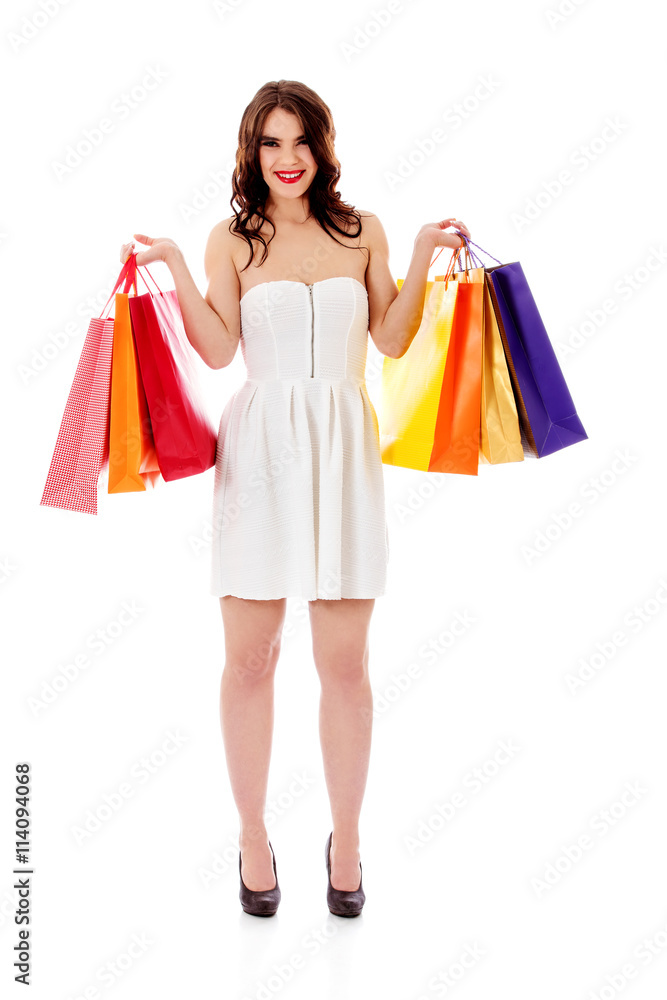 Beautiful woman with a shopping bags