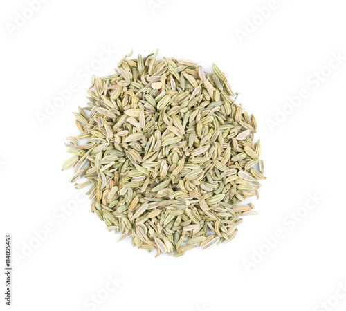Fennel seeds isolated on white