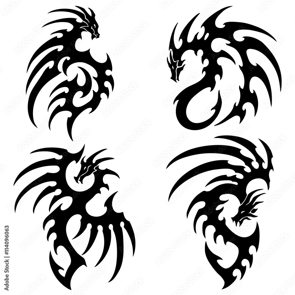Tattoo tribal flash dragon Dragon Tattoos