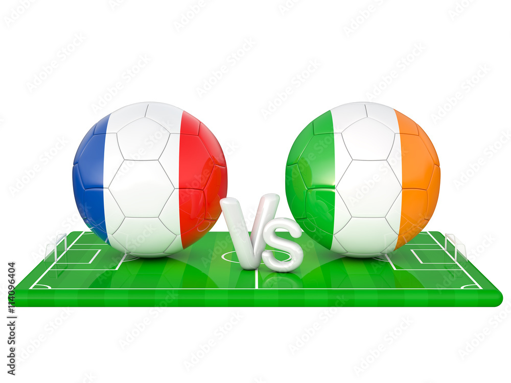 Obraz premium France / Eire soccer game 3d illustration